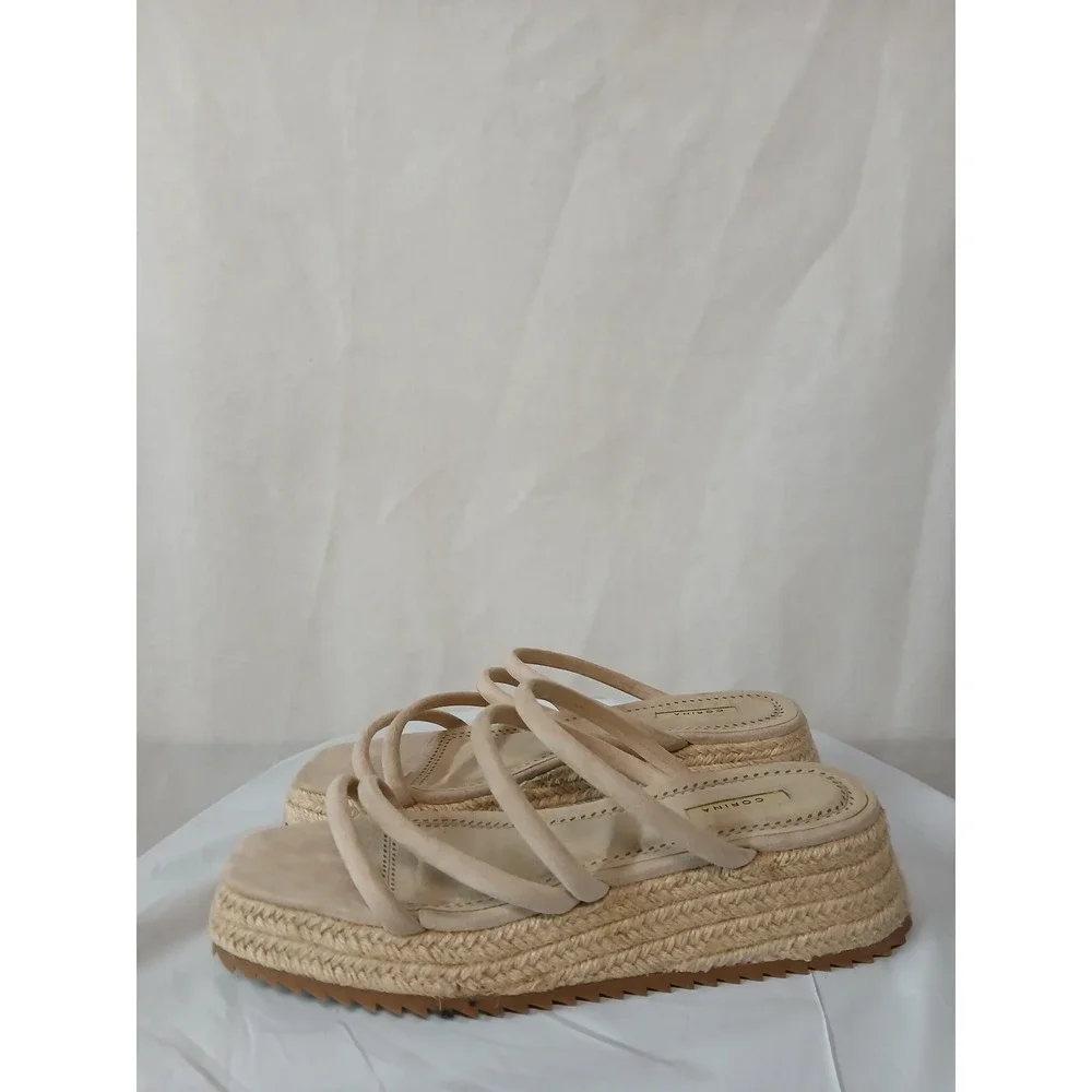 Beige Espadrille Platform Sandals